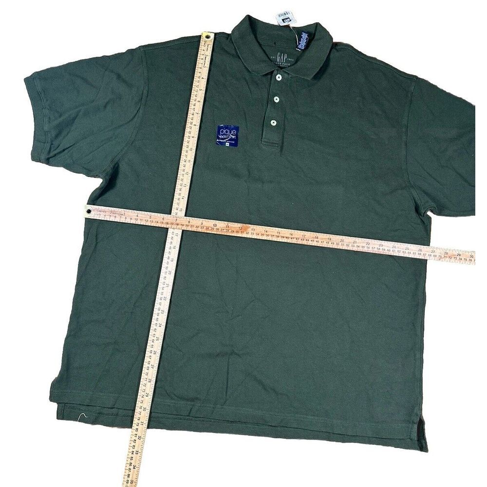 Gap Men's Short Sleeve Solid Green Pique‎ Polo Shirt XXL - Picture 3 of 6